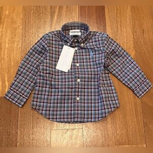 Ralph Lauren Boys Plaid Button-Down Shirt in Blue and Red